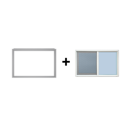 Shipping container window frame and siding vinyl window 