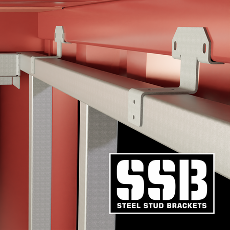 Steel stud brackets installed
